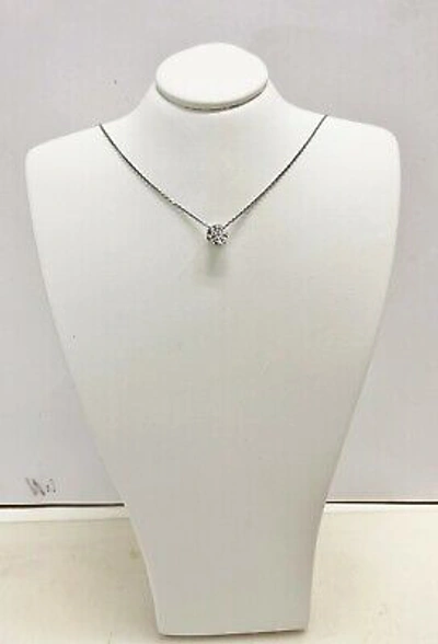 Pre-owned Kgm Diamonds Solitaire Round Diamond Pendant Necklace 0.50 Ct D If 14k White Gold Lab-created In White/colorless