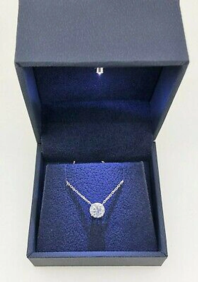 Pre-owned Kgm Diamonds Solitaire Round Diamond Pendant Necklace 0.50 Ct D If 14k White Gold Lab-created In White/colorless
