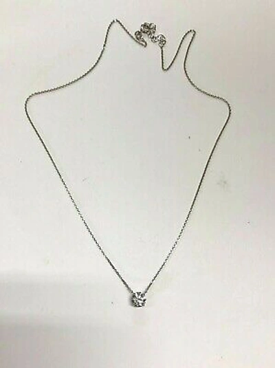 Pre-owned Kgm Diamonds Solitaire Round Diamond Pendant Necklace 0.50 Ct D If 14k White Gold Lab-created In White/colorless