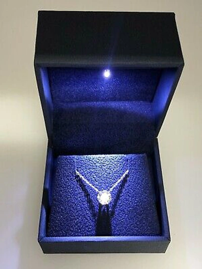 Pre-owned Kgm Diamonds Solitaire Round Diamond Pendant Necklace 0.50 Ct D If 14k White Gold Lab-created In White/colorless