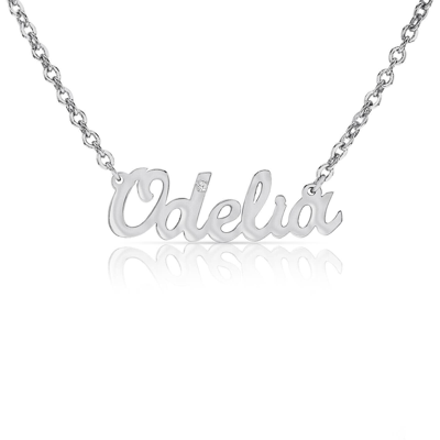 Pre-owned Kgm Diamonds Diamond 0.03 Ct Carrie Name Pendant Necklace White Gold Personalize Customize In White/colorless