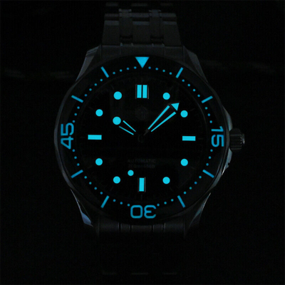 Pre-owned San Martin Men Luxury Watch Diver Luminous Automatic Mechanical Wristwatch 20atm