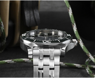 Pre-owned San Martin Men Luxury Watch Diver Luminous Automatic Mechanical Wristwatch 20atm