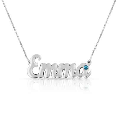 Pre-owned Kgm Diamonds Blue Diamond Name Pendant Necklace Rose Gold Personalize Carrie 0.03ct Christmas In Pink