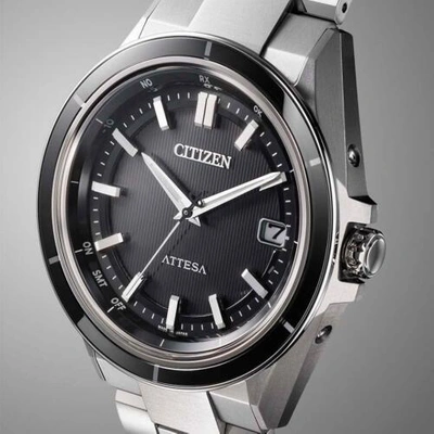 Pre-owned Citizen Cb3030-76e [attesa Eco-drive Direct Flight Act Line Black Titanium]