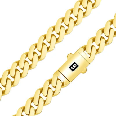 Pre-owned Nuragold 14k Yellow Gold Monaco Miami Cuban Link 11mm Chain Necklace Mens Womens 22"