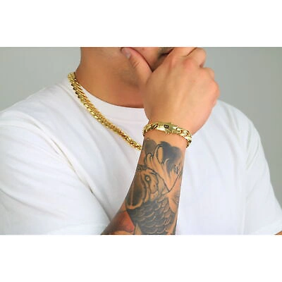 Pre-owned Nuragold 14k Yellow Gold Monaco Miami Cuban Link 11mm Chain Necklace Mens Womens 22"