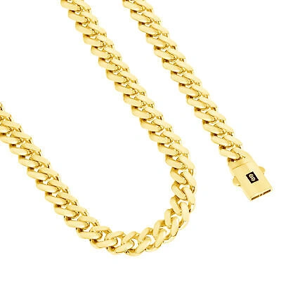 Pre-owned Nuragold 14k Yellow Gold Royal Monaco Miami Cuban Link 11mm Chain Pendant Necklace 22"