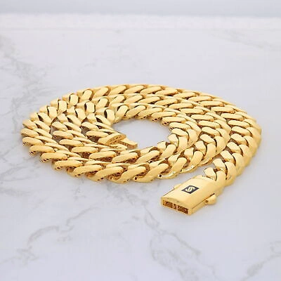 Pre-owned Nuragold 14k Yellow Gold Royal Monaco Miami Cuban Link 11mm Chain Pendant Necklace 20"