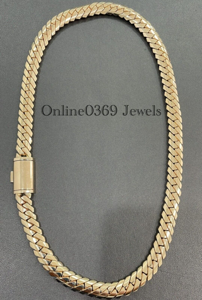 Pre-owned Online0369 Developed Razor Edge Design Super Him & Her Miami Cuban Link Necklace Chain In White