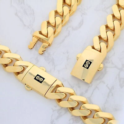 Pre-owned Nuragold 14k Yellow Gold Royal Monaco Miami Cuban Link Curb 15mm Mens Chain Necklace 22"