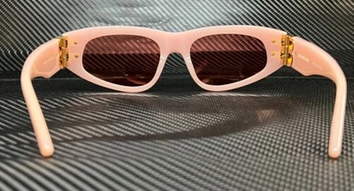 Pre-owned Balenciaga Bb0095s 003 Pink Rectangle Oval Women's 53 Mm Sunglasses In Red