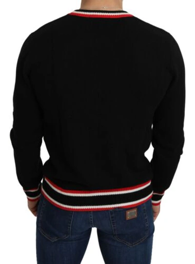 Pre-owned Dolce & Gabbana Dolce&gabbana Men Black Pullover Cashmere Pig Of The Year Print Casual Sweater