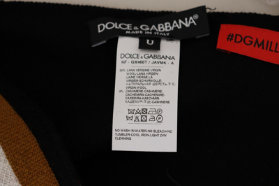 Pre-owned Dolce & Gabbana Scarf Multicolor Wool Knit Dg King Shawl Wrap 25cm X 200cm $500