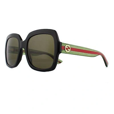 Pre-owned Gucci Sunglasses Gg0036sn Black Green Glitter And Red Green