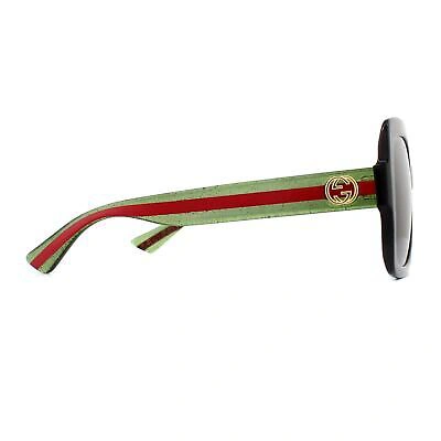 Pre-owned Gucci Sunglasses Gg0036sn Black Green Glitter And Red Green