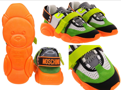 Pre-owned Moschino Couture Special Teddy Shoes Fluo Sneakers Trainers Shoes Sneakers 42 In Multicolor