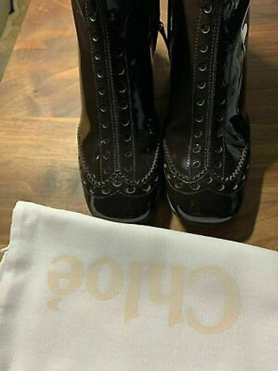 Pre-owned Chloé Chloe Iconic Perry Ankle Brogue Boots Icon Boots Shoes Ankle Boots 5.5 In Brown