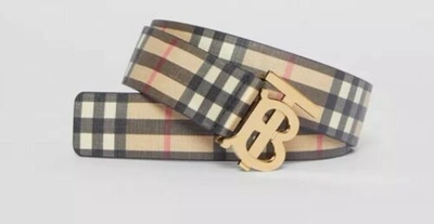 Pre-owned Burberry Monogram Motif Vintage Check Belt In Multicolor