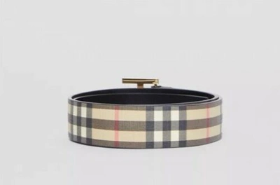 Pre-owned Burberry Monogram Motif Vintage Check Belt In Multicolor