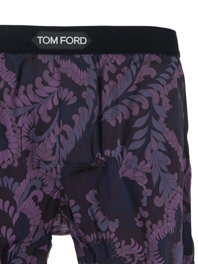 Shop Tom Ford Underwear Silk Boxer In Purple