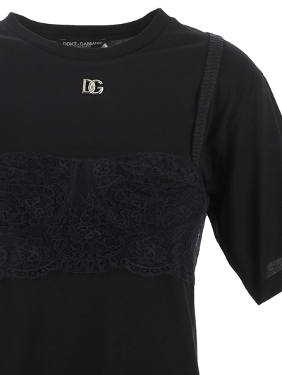 Shop Dolce & Gabbana Bralette T-shirt In Black