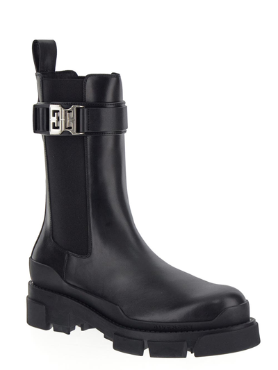 Shop Givenchy Chelsea Ankle Boots In Leather In Black