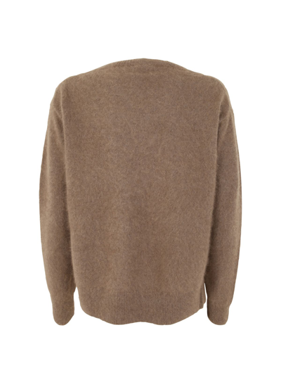 Shop Ct Plage Crew Neck Sweater With Side Slits