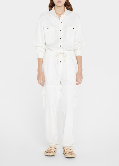 Shop Isabel Marant Étoile Veado Button-front Utility Jumpsuit In White