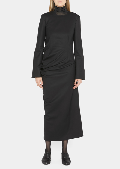 Shop The Row Lucienne Ruched Maxi Dress In Black