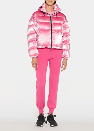 Shop Moncler Moselotte Metallic Puffer Jacket In Pink
