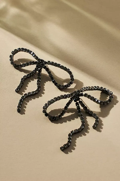 Shop By Anthropologie Crystal Bow Earrings In Black