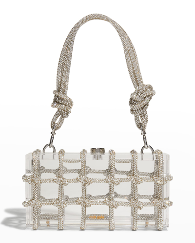 Shop Cult Gaia Bess Caged Embellished Box Shoulder Bag In Clear