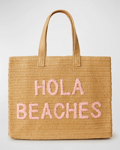 Shop Btb Los Angeles Hola Beaches Tote Bag In Sand Coral
