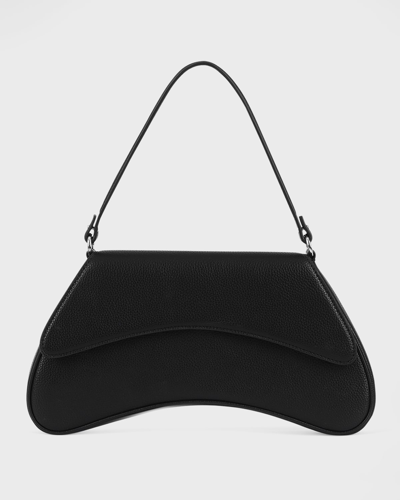 Shop Simon Miller Boom Flap Faux-leather Shoulder Bag In Black