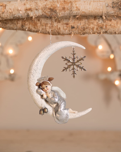 Shop Bethany Lowe Anna Lee Angel On Moon Christmas Ornament