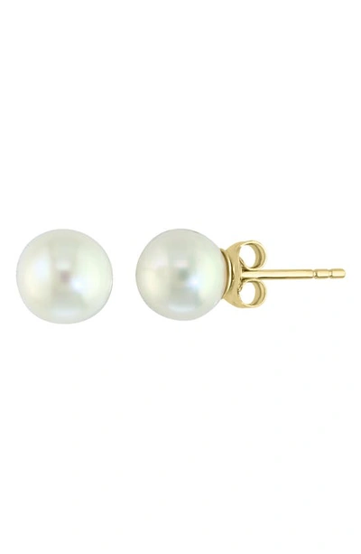 Shop Effy 14k Yellow Gold 7-8mm Freshwater Pearl Stud Earrings In White
