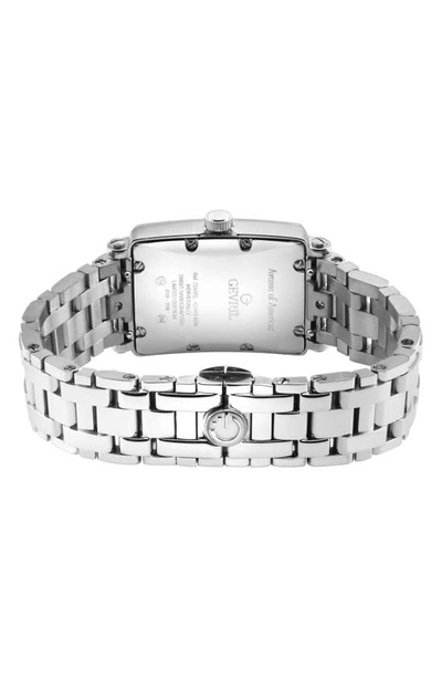 Shop Gevril Ave Of America's Mini Diamond Bracelet Watch, 25mm X 32mm In Silver