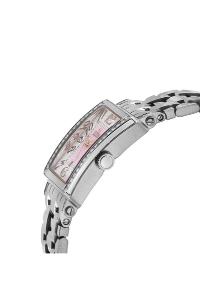 Shop Gevril Ave Of America's Mini Diamond Bracelet Watch, 25mm X 32mm In Silver