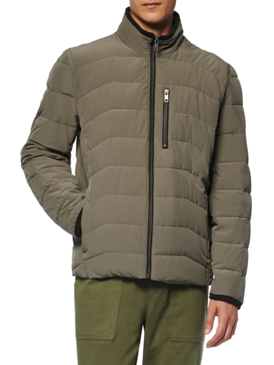 Shop Marc New York Men's Carlisle Quilted Packable Mockneck Zip Jacket In Gunmetal