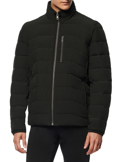 Shop Marc New York Men's Carlisle Quilted Packable Mockneck Zip Jacket In Black