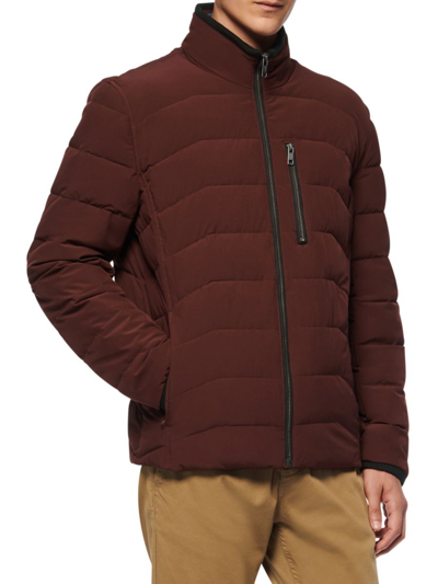 Shop Marc New York Men's Carlisle Quilted Packable Mockneck Zip Jacket In Oxblood