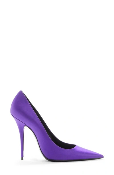 Shop Saint Laurent Marylin Pointed Toe Pump In Lady Violet