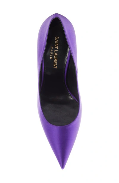 Shop Saint Laurent Marylin Pointed Toe Pump In Lady Violet