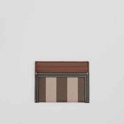 Check and Leather Card Case in Dark Birch Brown - Men | Burberry® Official