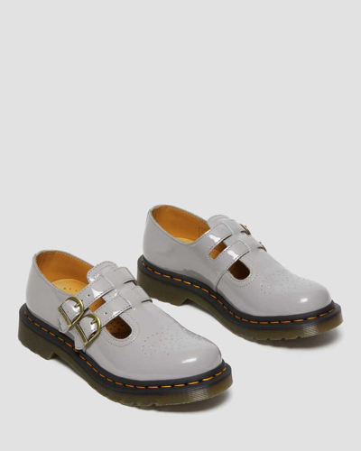 Shop Dr. Martens' Women's 8065 Patent Leather Mary Jane Shoes In Grey