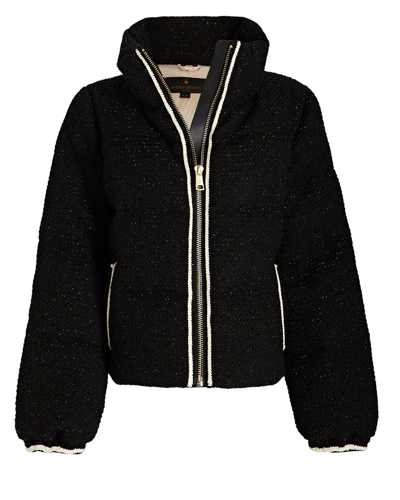 Shop Nicole Benisti Kensington Bouclé-tweed Down Puffer Jacket In Black