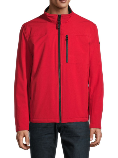 Calvin Klein Men's Sherpa Lined Classic Soft Shell Jacket In True Red