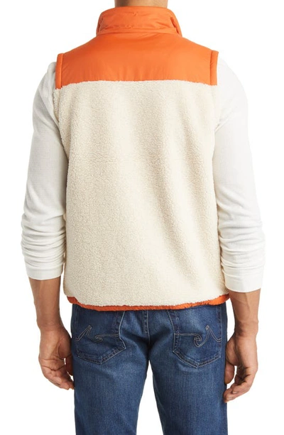 Shop K-way Neize Orsetto Fleece Vest In Orange Rust-ecru