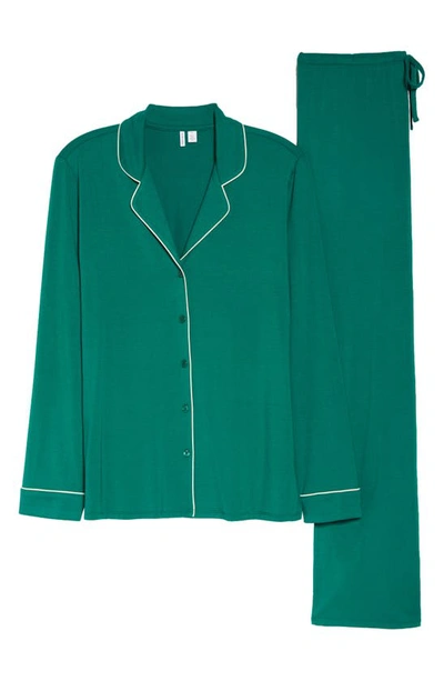 Shop Nordstrom Moonlight Eco Long Sleeve Knit Pajamas In Green Evergreen